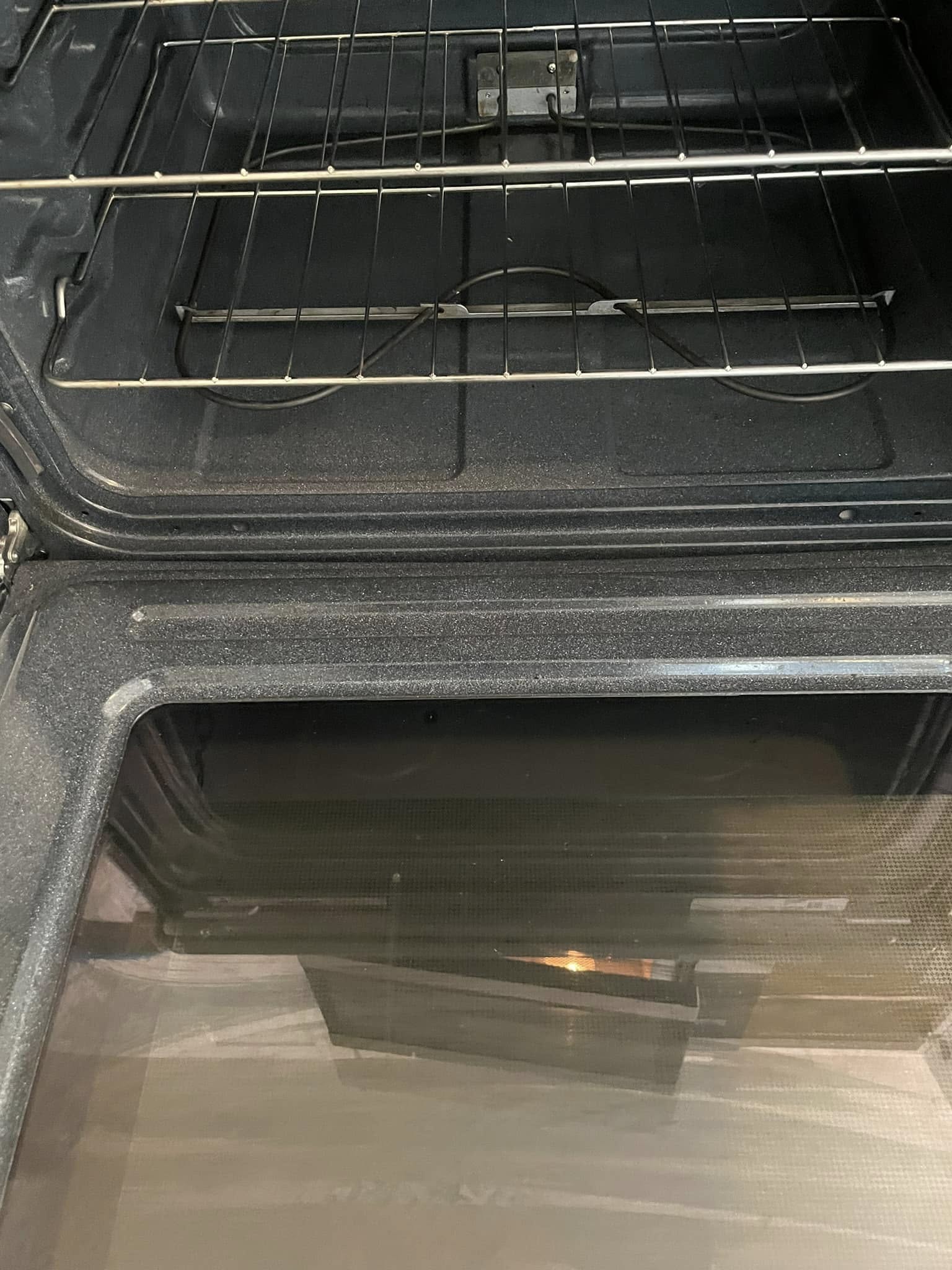 Oven after deep clean, spotless and shining